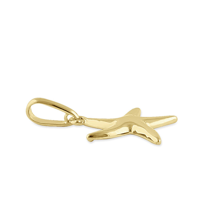 Solid 14K Yellow Gold Starfish Pendant