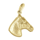 Solid 14K Yellow Gold Horse Head Pendant