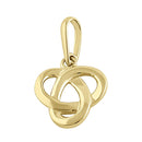 Solid 14K Yellow Gold Round Triquatra Pendant
