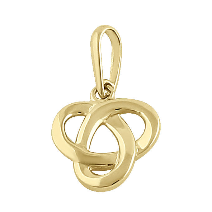 Solid 14K Yellow Gold Round Triquatra Pendant