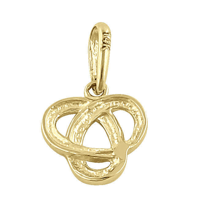 Solid 14K Yellow Gold Round Triquatra Pendant