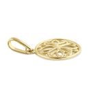 Solid 14K Yellow Gold Lotus Flower Pendant