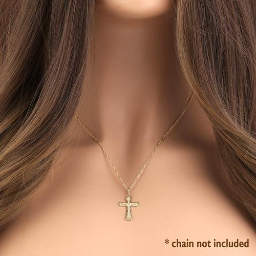 Solid 14K Yellow Gold Antique Cross