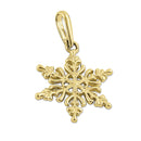Solid 14K Yellow Gold Snowflake Pendant