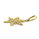Solid 14K Yellow Gold Snowflake Pendant