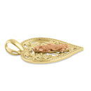 Solid 14K Gold Virgin Mary Heart Pendant