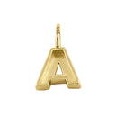 Solid 14K Gold A Initial Pendant