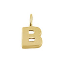 Solid 14K Gold B Initial Pendant