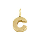 Solid 14K Gold C Initial Pendant