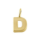 Solid 14K Gold D Initial Pendant