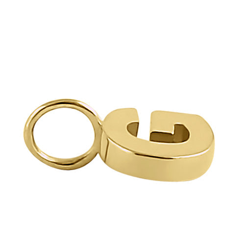 Solid 14K Gold G Initial Pendant