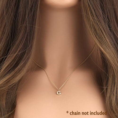 Solid 14K Gold G Initial Pendant
