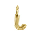 Solid 14K Gold J Initial Pendant