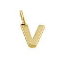 Solid 14K Gold V Initial Pendant