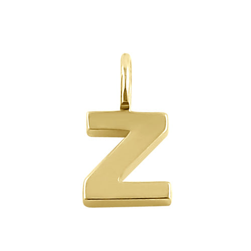 Solid 14K Gold Z Initial Pendant