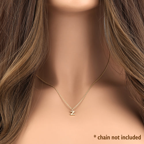 Solid 14K Gold Z Initial Pendant