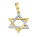 Solid 14K Gold 2-Tone Star of David Pendant