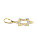 Solid 14K Gold 2-Tone Star of David Pendant