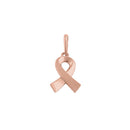 Solid 14K Rose Gold Cancer Awareness Ribbon Pendant