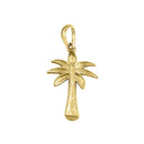 Solid 14K Yellow Gold Palm Tree Pendant