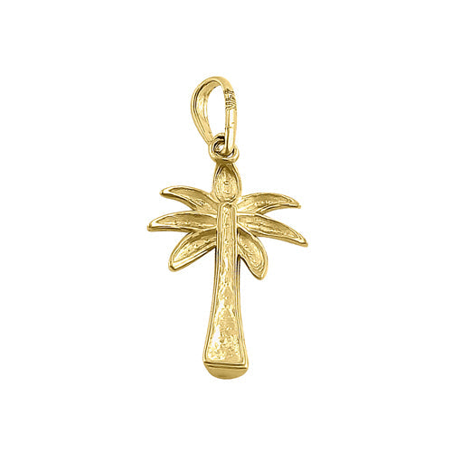 Solid 14K Yellow Gold Palm Tree Pendant