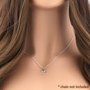 Solid 14K White Gold Dolphin Tale Pendant