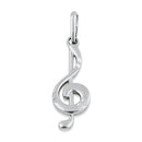 Solid 14K White Gold Music Note Pendant