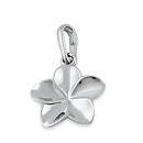 Solid 14K White Gold Plumeria Flower Pendant