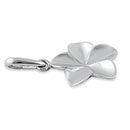 Solid 14K White Gold Plumeria Flower Pendant
