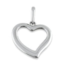 Solid 14K White Gold Simple Heart Pendant