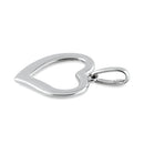 Solid 14K White Gold Simple Heart Pendant