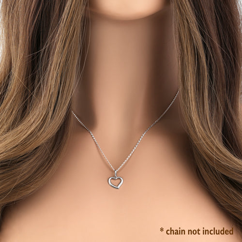 Solid 14K White Gold Dolphin Pendant