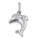 Solid 14K White Gold Dolphin Pendant