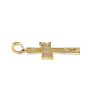Solid 14K Gold Floral Cross Pendant