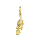 Solid 14K Gold Feather Pendant