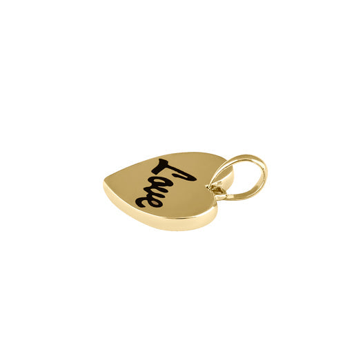 Solid 14K Gold "Love" Heart Pendant