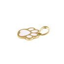 Solid 14K Gold White Paw Pendant