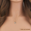 Solid 14K Yellow Gold White Gold Plated Inner Heart CZ Pendant