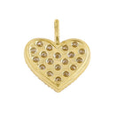 Solid 14k Gold Pave Heart CZ Pendant