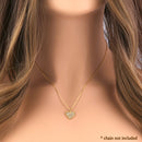 Solid 14k Gold Pave Heart CZ Pendant