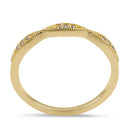 Solid 14K Yellow Gold Thin Pave Half Eternity Diamond Ring