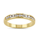 Solid 14K Yellow Gold 3.0mm Half Eternity Diamond Band Ring