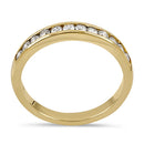 Solid 14K Yellow Gold 3.0mm Half Eternity Diamond Band Ring