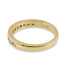 Solid 14K Yellow Gold 3.0mm Half Eternity Diamond Band Ring