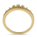Solid 14K Yellow Gold Princess Crown Diamond Ring