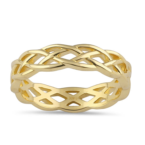 Solid 14K Gold Celtic Band Ring