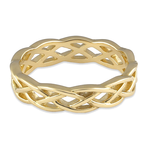 Solid 14K Gold Celtic Band Ring