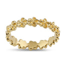 Solid 14K Gold Plumeria Eternity Band Ring