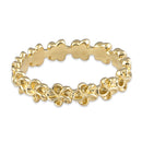Solid 14K Gold Plumeria Eternity Band Ring