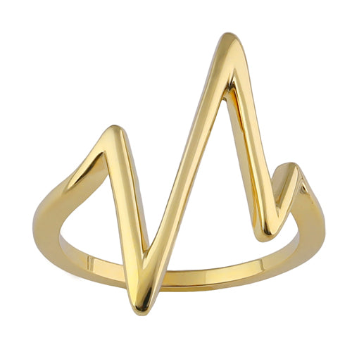 Solid 14K Gold Heartbeat Ring